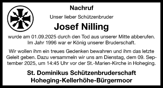 Anzeige von Josef Nilling von OM-Medien