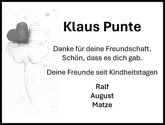 Anzeige von Klaus Punte von OM-Medien