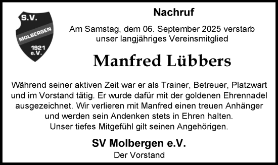 Anzeige von Manfred Lübbers von OM-Medien