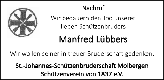 Anzeige von Manfred Lübbers von OM-Medien