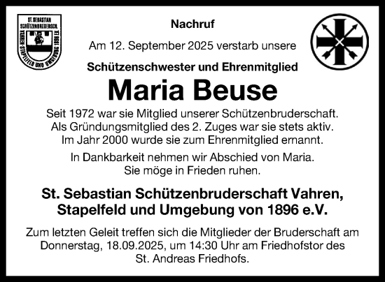Anzeige von Maria Beuse von OM-Medien