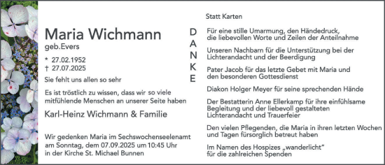 Anzeige von Maria Wichmann von OM-Medien