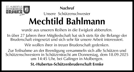Anzeige von Mechtild Bahlmann von OM-Medien
