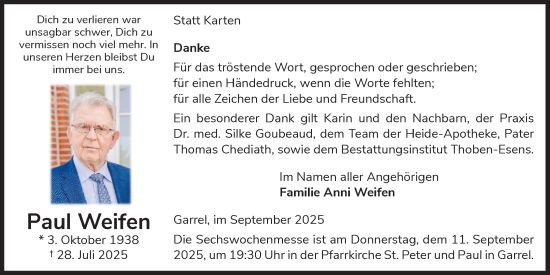 Anzeige von Paul Weifen von OM-Medien