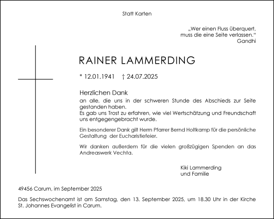 Anzeige von Rainer Lammerding von OM-Medien