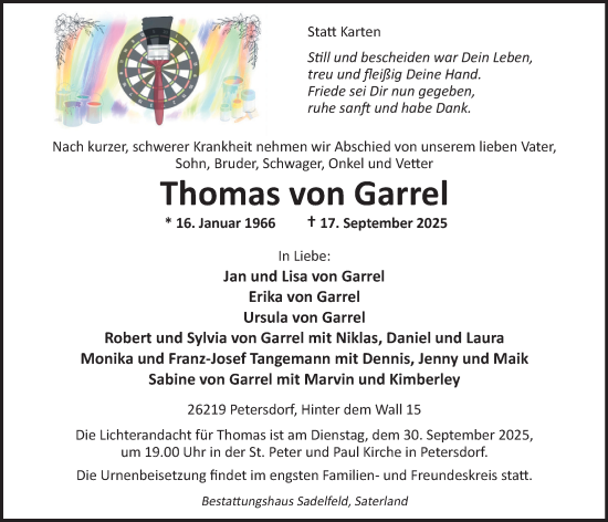 Anzeige von Thomas von Garrel von OM-Medien