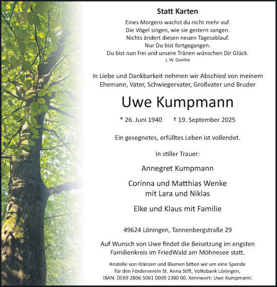Anzeige von Uwe Kumpmann von OM-Medien