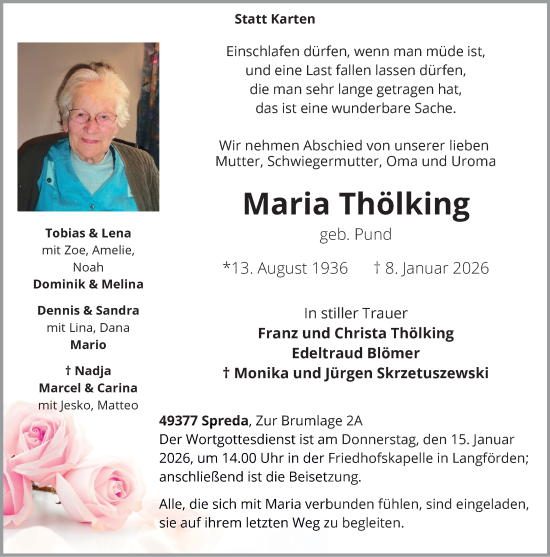 Anzeige von Maria Thölking von OM Medien