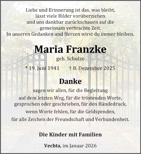 Anzeige von Maria Franzke von OM Medien