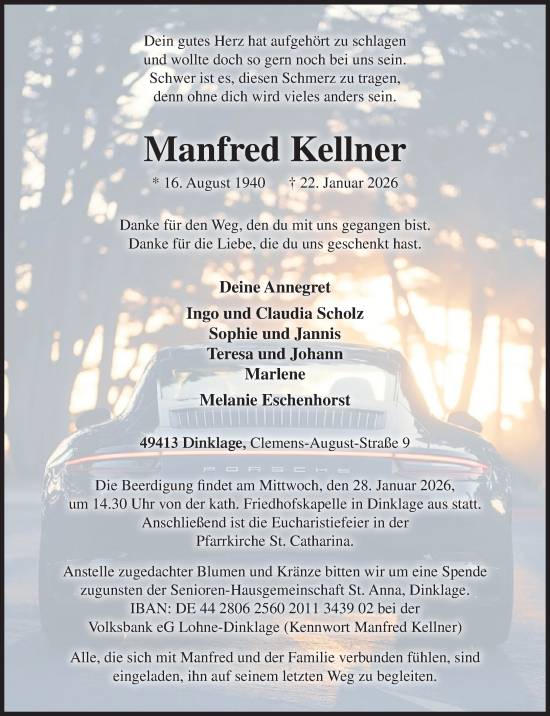 Anzeige von Manfred Kellner von OM-Medien