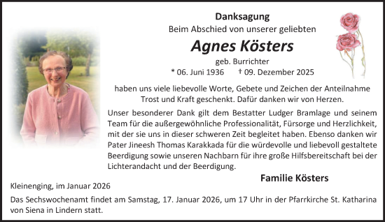 Anzeige von Agnes Kösters von OM-Medien