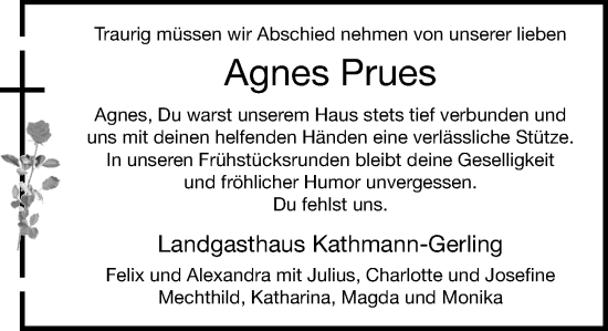 Anzeige von Agnes Prues von OM-Medien