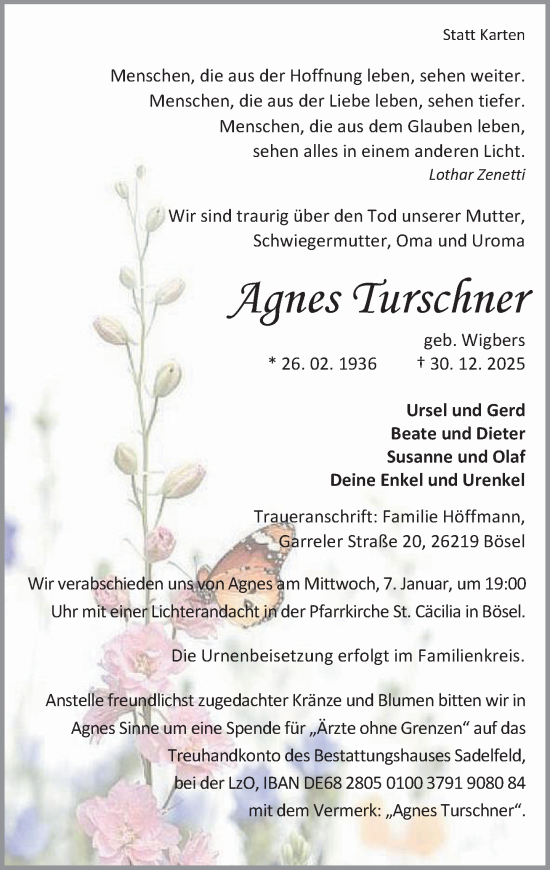 Anzeige von Agnes Turschner von OM-Medien