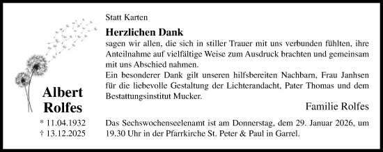 Anzeige von Albert Rolfes von OM-Medien