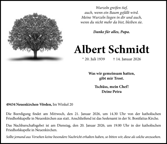 Anzeige von Albert Schmidt von OM-Medien