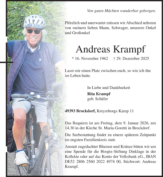 Anzeige von Andreas Krampf von OM-Medien