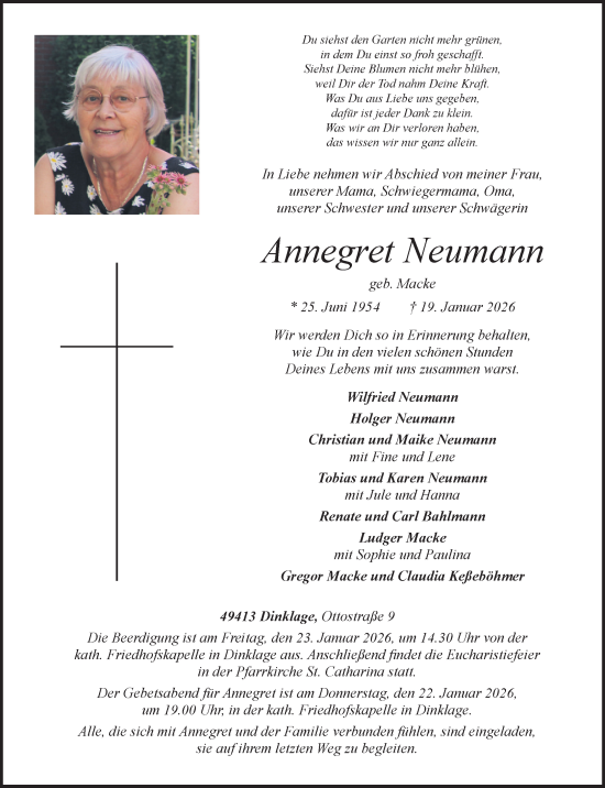 Anzeige von Annegret Neumann von OM-Medien