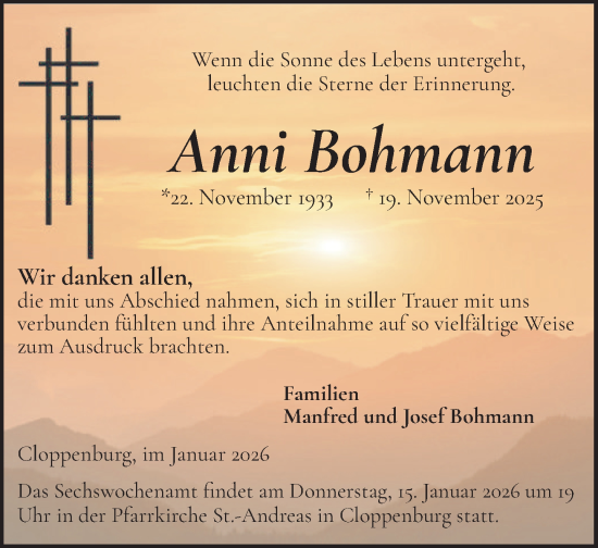 Anzeige von Anni Bohmann von OM-Medien