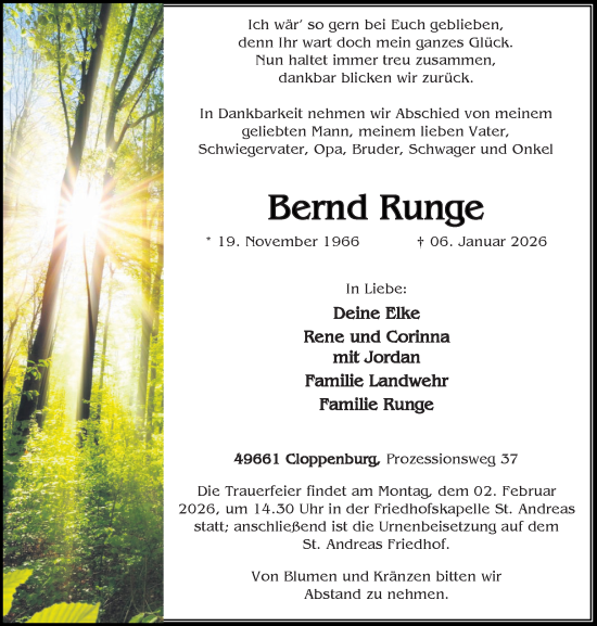 Anzeige von Bernd Runge von OM-Medien