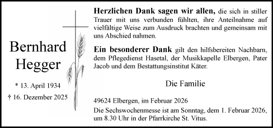 Anzeige von Bernhard Hegger von OM-Medien