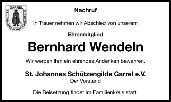 Anzeige von Bernhard Wendeln von OM-Medien