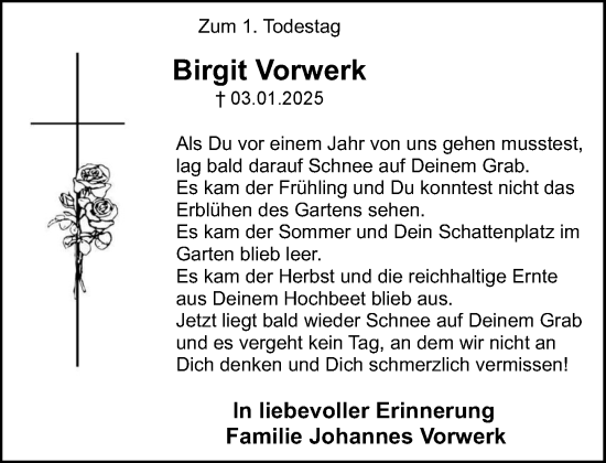 Anzeige von Birgit Vorwerk von OM-Medien