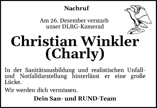 Anzeige von Christian Winkler von OM-Medien