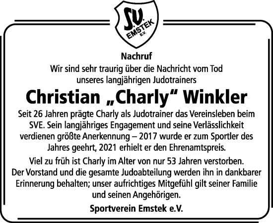 Anzeige von Christian Winkler von OM-Medien