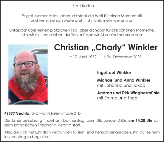 Anzeige von Christian Winkler von OM-Medien