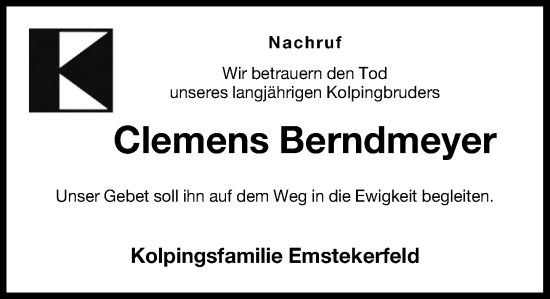 Anzeige von Clemens Berndmeyer von OM-Medien