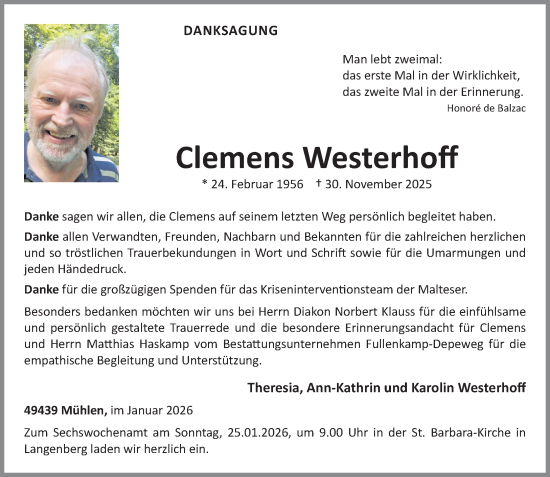 Anzeige von Clemens Westerhoff von OM-Medien