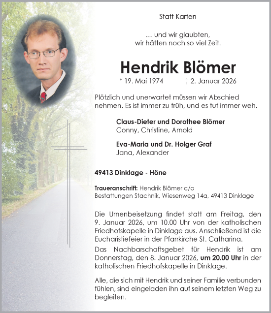 Anzeige von Hendrik Blömer von OM Medien