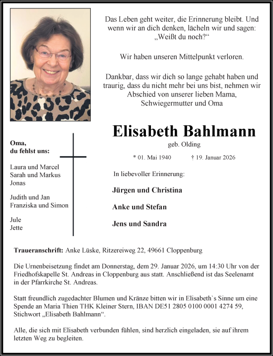 Anzeige von Elisabeth Bahlmann von OM-Medien