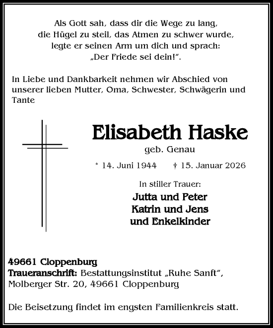 Anzeige von Elisabeth Haske von OM-Medien