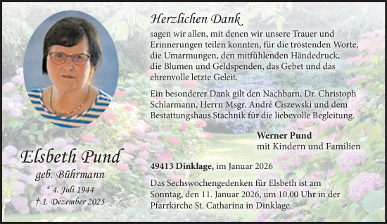 Anzeige von Elsbeth Pund von OM-Medien