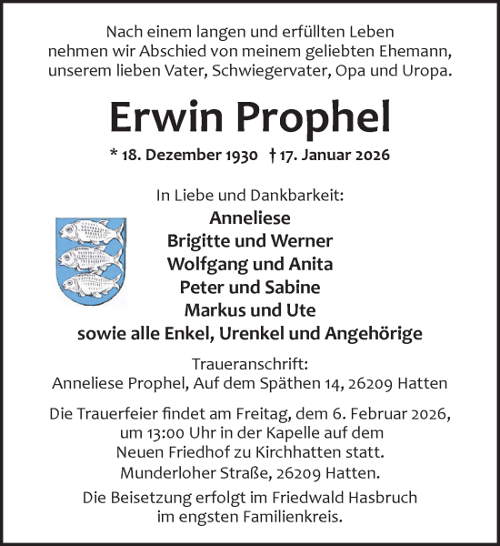 Anzeige von Erwin Prophel von OM-Medien