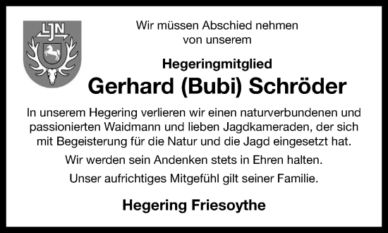 Anzeige von Gerhard Schröder von OM-Medien