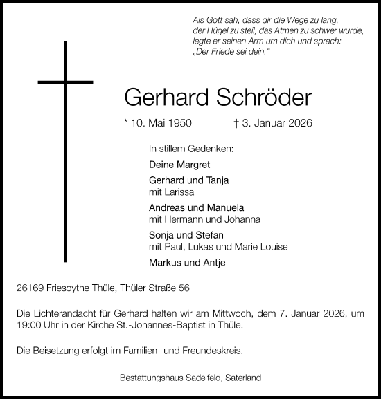 Anzeige von Gerhard Schröder von OM-Medien