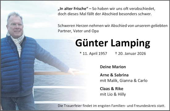 Anzeige von Günter Lamping von OM-Medien