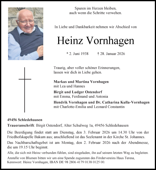 Anzeige von Heinz Vornhagen von OM-Medien