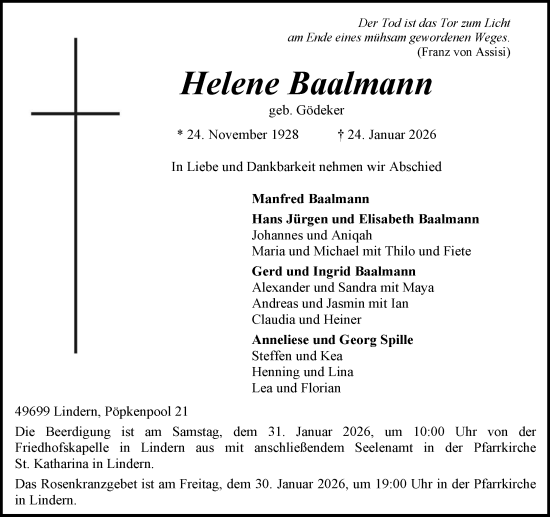 Anzeige von Helene Baalmann von OM-Medien