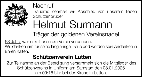 Anzeige von Helmut Surmann von OM-Medien