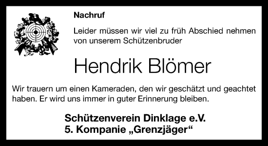 Anzeige von Hendrik Blömer von OM-Medien