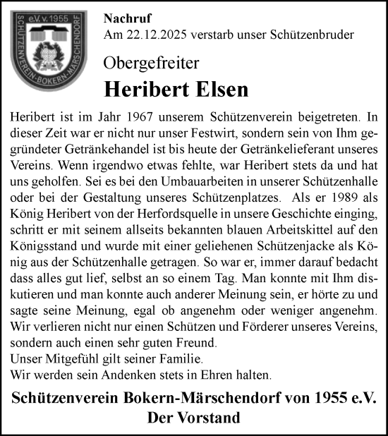 Anzeige von Heribert Elsen von OM-Medien