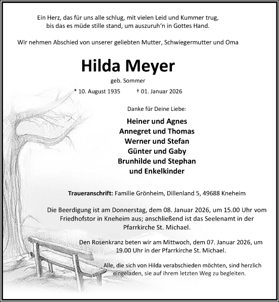 Anzeige von Hilda Meyer von OM-Medien