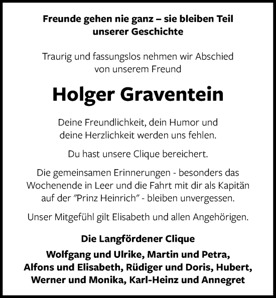 Anzeige von Holger Graventein von OM-Medien