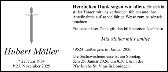 Anzeige von Hubert Möller von OM-Medien