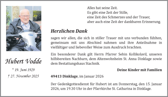 Anzeige von Hubert Vodde von OM-Medien