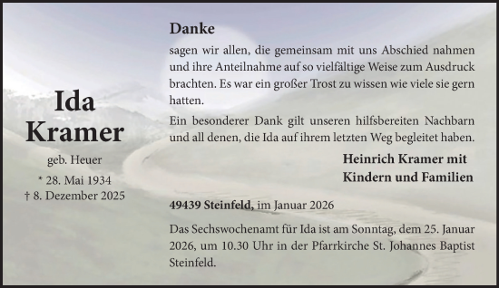 Anzeige von Ida Kramer von OM-Medien