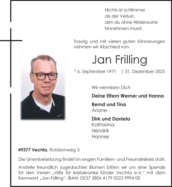 Anzeige von Jan Frilling von OM-Medien
